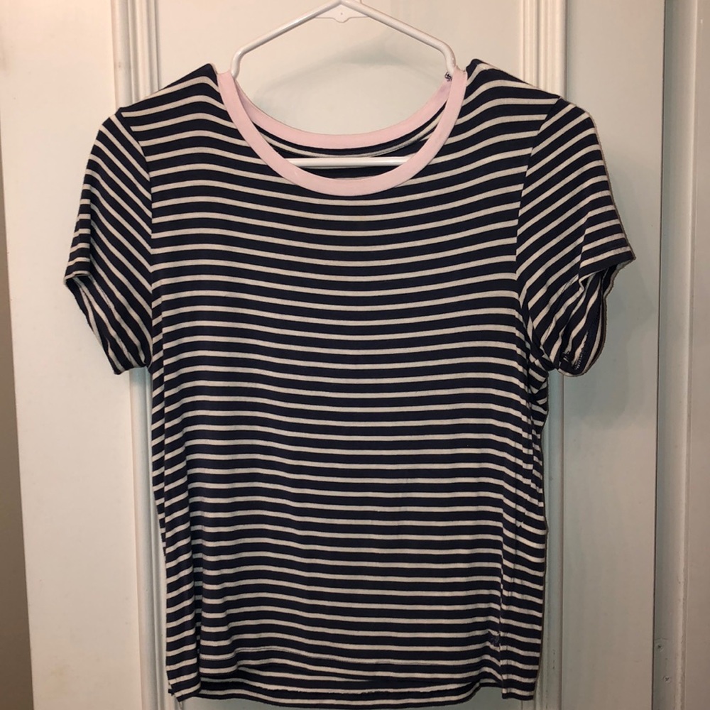 Blue and white Stripe Crop Top